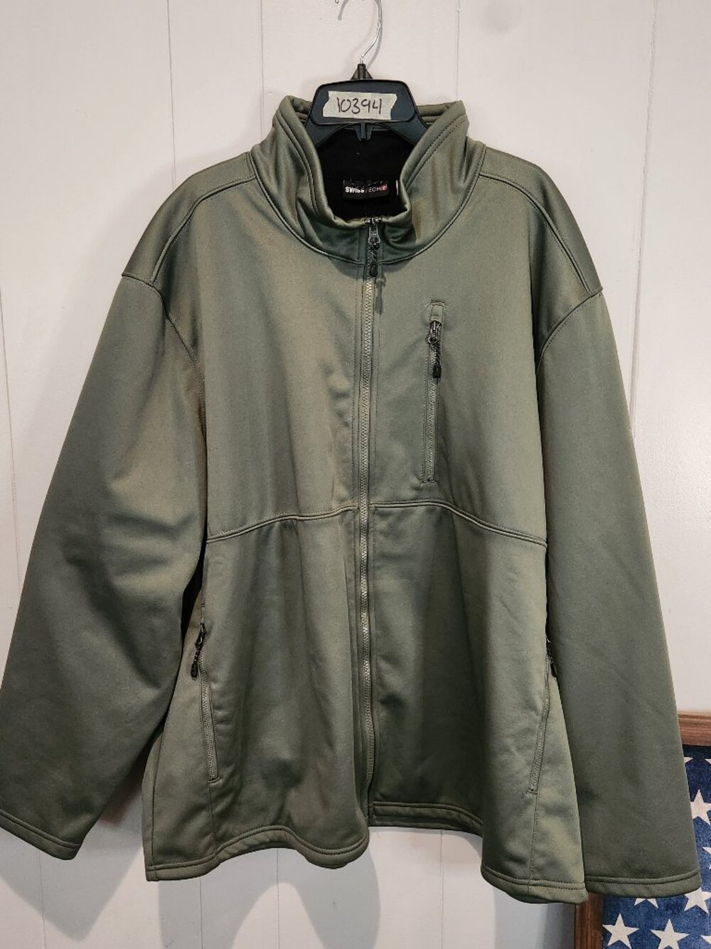 Swiss+Tech Men's Green Collared Zip Jacket 3XL